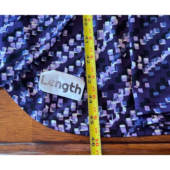 Catherines Women's 3X Plus‎ Purple Geometric Faux Wrap Dress Party Cocktail Knit - Picture 8 of 9